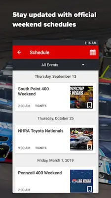 Las Vegas Motor Speedway android App screenshot 1